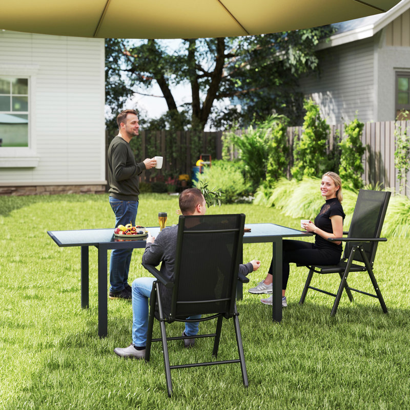 Folding Patio Dining Folding Chair, Black
