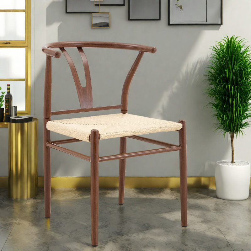 Chaises de salle à manger confortables, en métal et en corde de style industriel moderne pour la cuisine