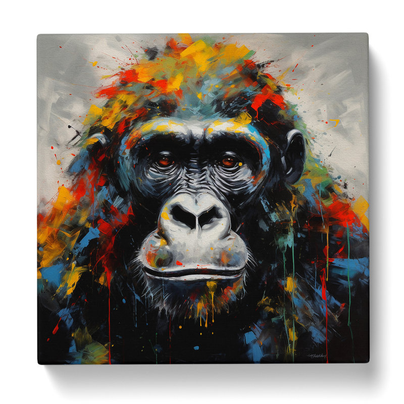 Gorilla Expressionism No.3 - Wrapped Canvas, 35cm H x 35cm W x 3cm D