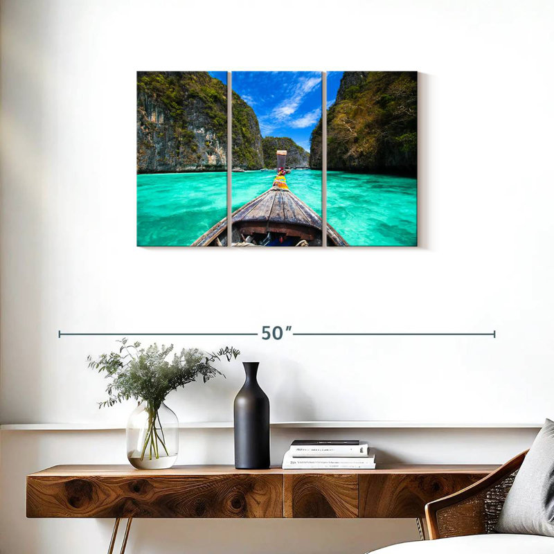 Bateau en bois Hannes Koh Phi Phi, H 20 po x l 33 po
