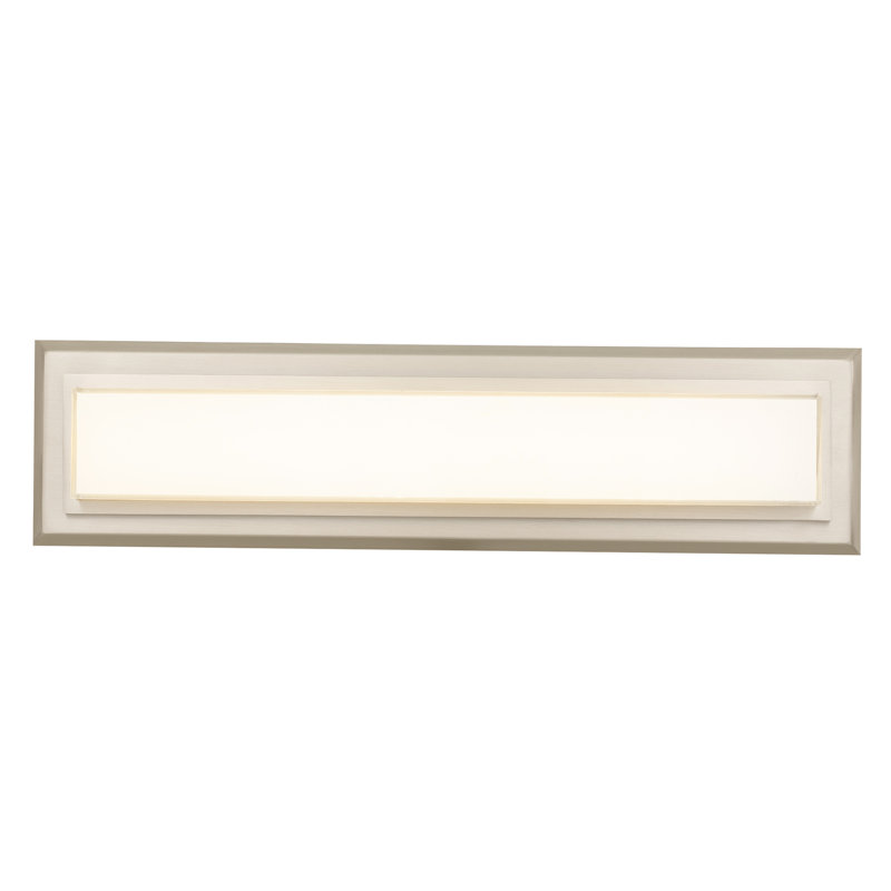Barre lumineuse DEL intégrée de 45,7 cm (18 po) en nickel brossé pour meuble-lavabo de salle de bain, 18", Brushed Nickel