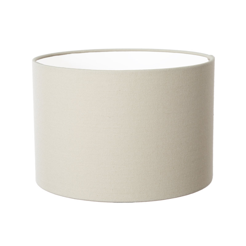 23cm H Velvet Drum Lamp Shade ( Screw On ), Ivory, 30cm H x 61cm W x 61cm D
