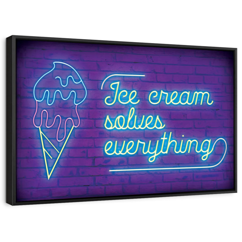 Tergel Ice Cream Solves Everything Neon, 27" H x 40" W