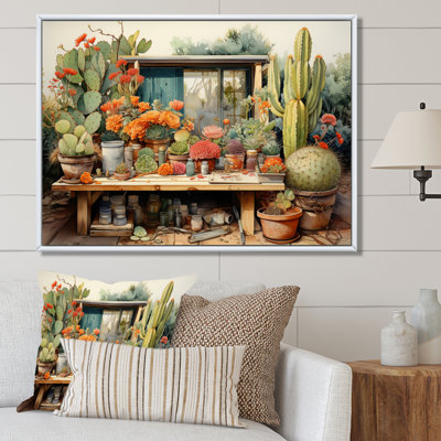Mexico Cactus Oasis Impasto III - Mexico Wall Art