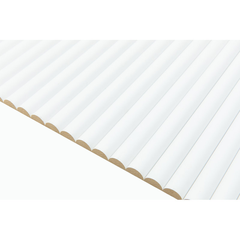 106" x 24" Flexible Fluted Semi-Circle Wood Shiplap Wood Wall Paneling, 3D Wall Paneling For Interior Wall Décor, Pure White