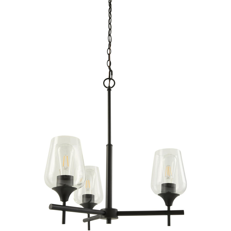 Jorgensen Chandelier, Clear, Matte Black