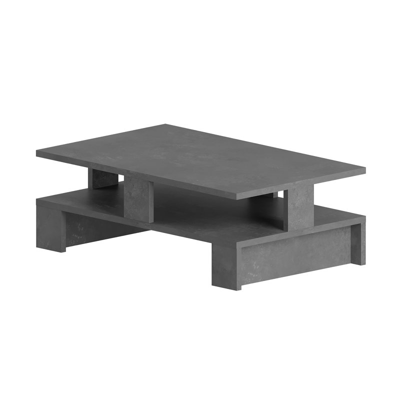 Airdrie Sled Coffee Table with Storage, Retro Grey