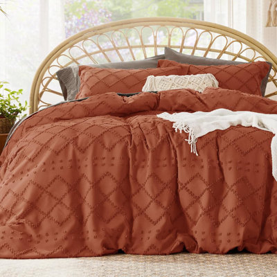 Housse de couette, literie, housse de couette Four Seasons, ensemble de 3 pièces brodées Shabby Elegance Home Literie (grand, 90 x 90)