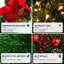 Guirlande de Noël pré-illuminée de 2,74 m (9 pi) avec fleurs à nœud rouge, 40 lumières DEL et minuterie