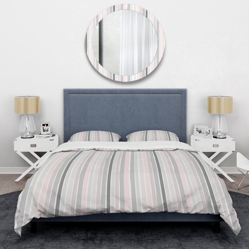 Ensemble de housse de couette en microfibre rose / argenté 3 pièces