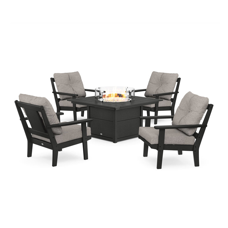Prairie 5 Piece Multiple Chairs Seating Group with Cushions, Sand, Spiced Burlap