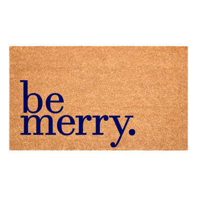 Be Merry Dark Blue Doormat 17"x29"