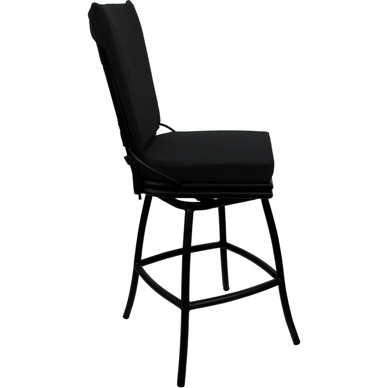 Tabouret de bar 26 "pour l'extérieur ou l'intérieur sans accoudoirs, Noir, Noir