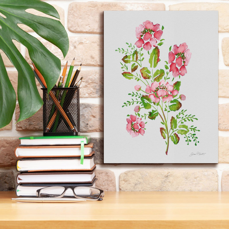 «Wild Rose Pink 2» par Jean Plout, art mural sur toile, H 16 po x l 12 po x P 0,75 po