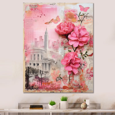 " Golden Gate San Francisco Retro Pink Collage I "