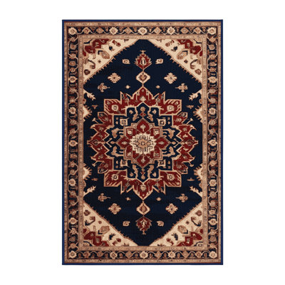 Machine Washable Persian Purple Area Rug