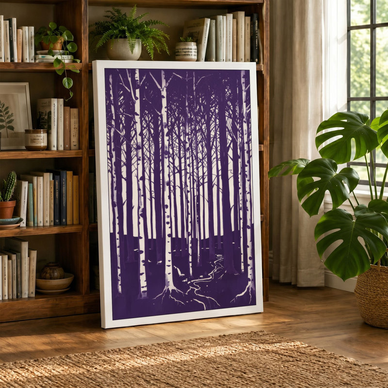 Birch Forest Scandinavian - Wrapped Canvas, 18x12 - 45.7 x 30.5 cm, Sage Border