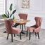 Caesar Velvet Dining Chair - Ergonomic Upholstered Curved Back with Solid Wooden Legs - Modern Side Chair for Living Room Dining Room-1100677273-1157841301