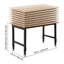 Établi réglable, capacité de 1 500 lb, établi en bois de chêne de 48 po x 24 po avec réglage de la hauteur de 26,3 à 40,2 po, table de travail en bois franc robuste pour garage, atelier, maison, bureau, commercial