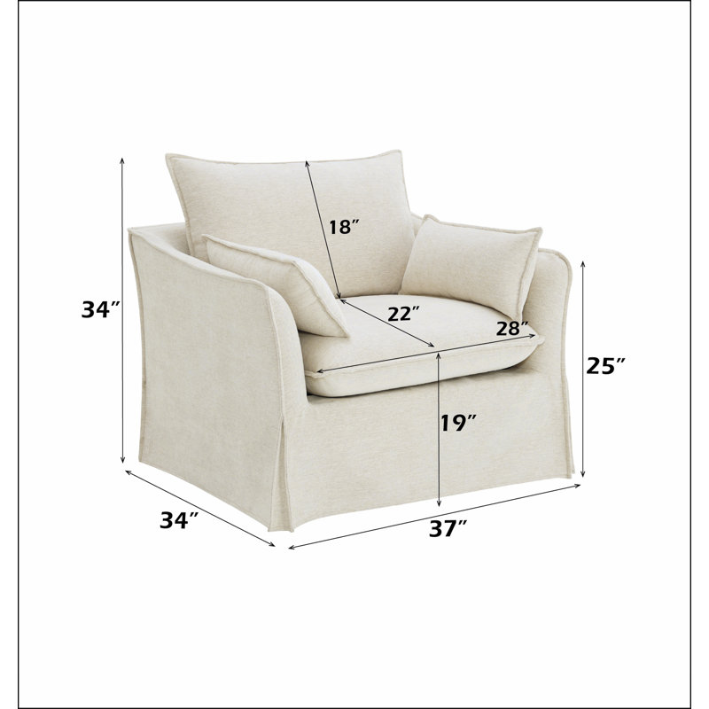 Chaise en lin Shane avec 2 coussins