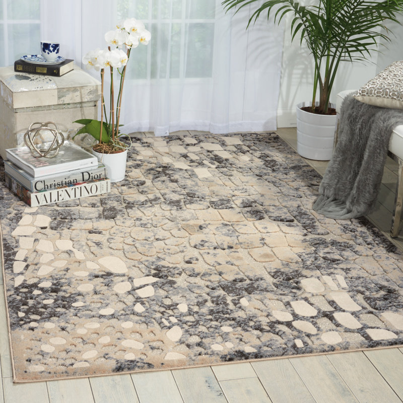 Gleam Abstract Area Rug in Flint, Rectangle 5'3" x 7'3"