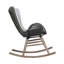 Chaise berçante d'extérieur en bois massif avec coussins Cabane-304779381