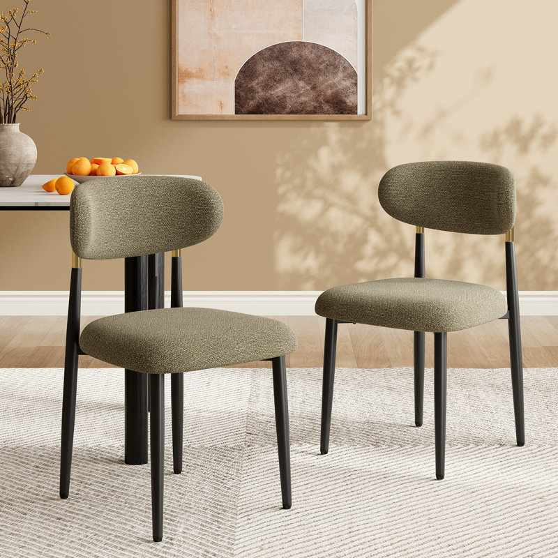 Chaise d'appoint rembourrée avec structure en métal, Brun