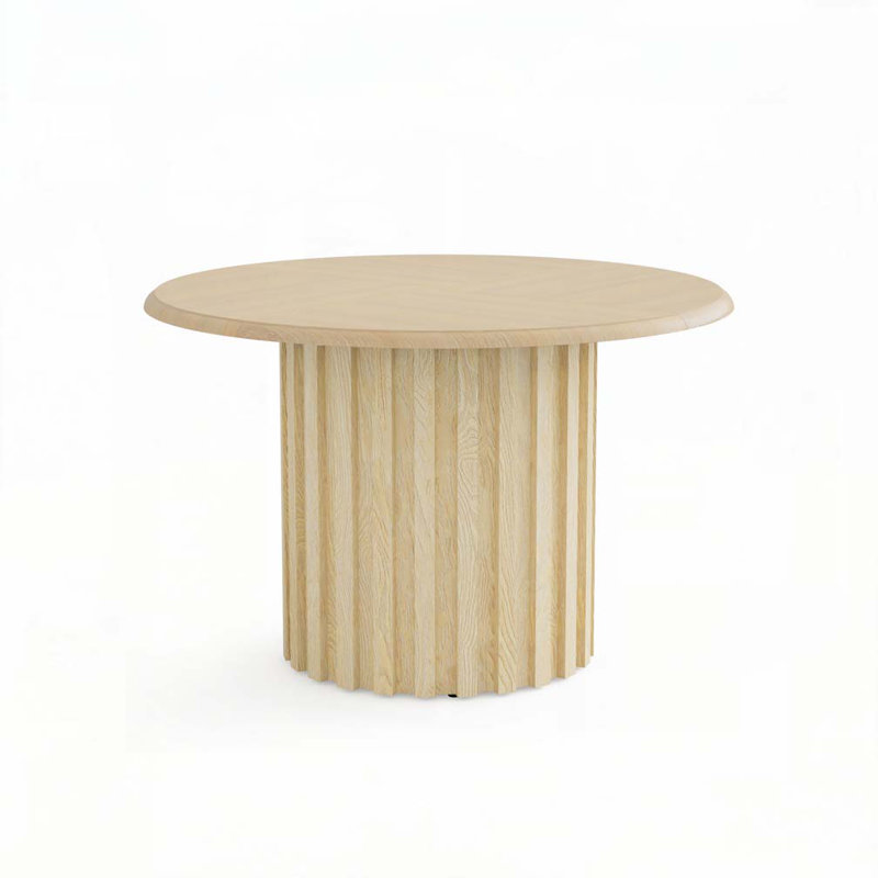 Table de salle à manger de 47 po pour 4 personnes, table de salle à manger en bois avec piédestal cannelé