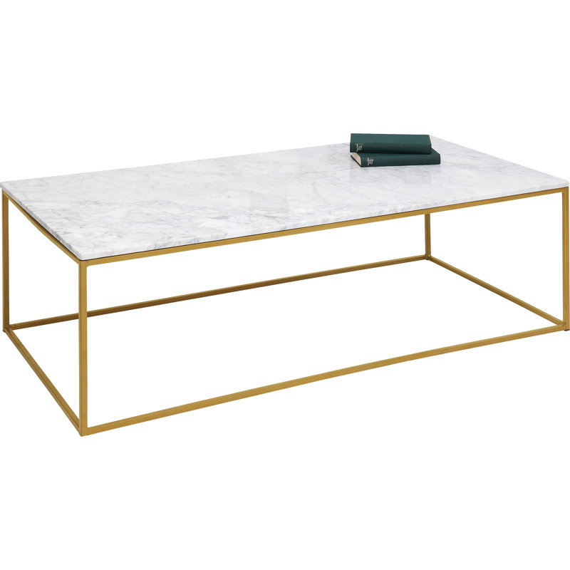 Key Frame Coffee Table, Gold, White