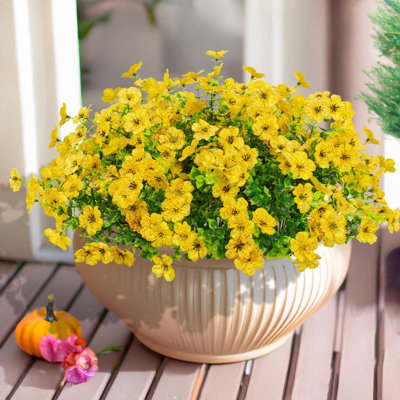 31 paquets de fleurs artificielles pour l'extérieur, fleurs artificielles résistantes aux rayons UV, plantes artificielles pour l'extérieur et l'intérieur