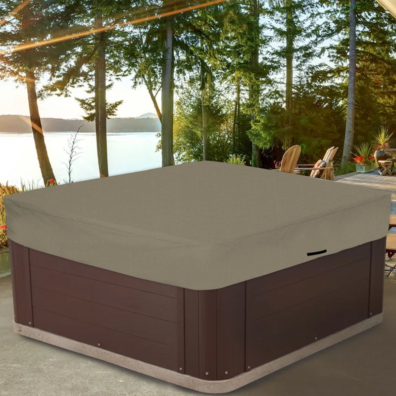 Hot Tub Jacuzzi Outdoor Gazebo Covers/ Cover for Square Hot Tub, Waterproof UV & Weather Resistant Protector, Beige