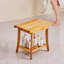 Banc de douche en teck, 51 x 36 x 45,5 cm, capacité de charge maximale de 181 kg, siège de douche en bois imperméable avec tablette de rangement et pieds antidérapants.