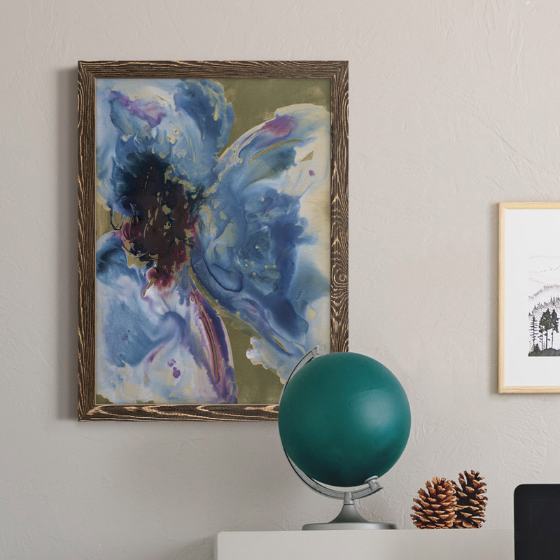 Beauté changeante II - Peinture sur toile encadrée, H 32 po x l 23 po x P 1 po, Noyer