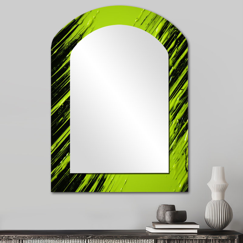 Tropical Fusion collages - miroir décoratif à arc abstrait, miroir mural asymétrique moderne, impression sur métal