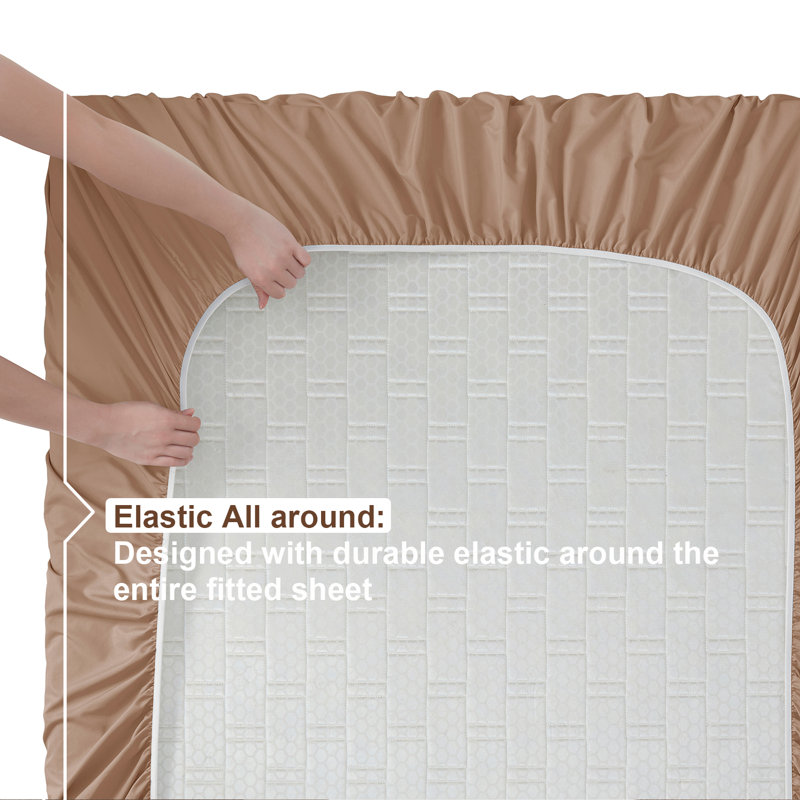 Taupe Sand Full Microfiber Deep Pocket Sheet Set