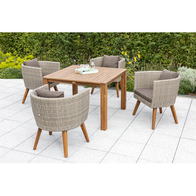 Lanora 4 - Person Patio Dining Set with Rectangular Table , Cushions Included