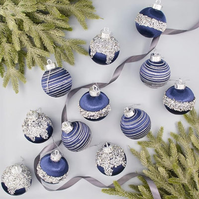12PCS Christmas Tree Ball Ornament Set, 6Cm Ornaments For Christmas Tree