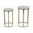 Accent Tables Marble Iron Base Living Room or Bedroom Use Set of 2 - 22", 20" White, Gold, Metallic