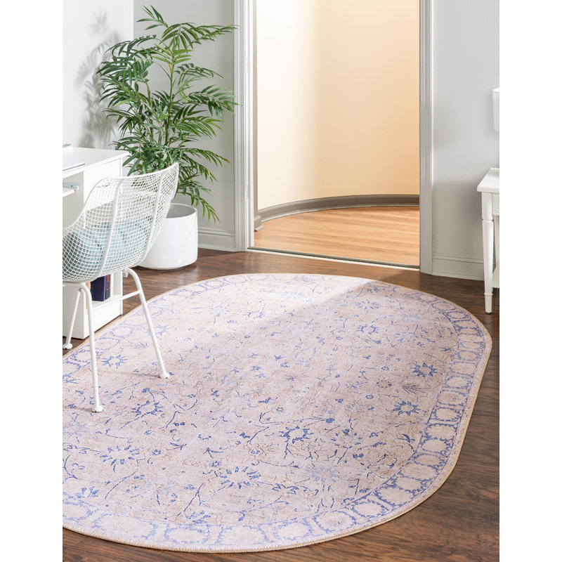 Mcclamma Chenille Oriental Indoor Rug, Oval 7'6" x 10'6"