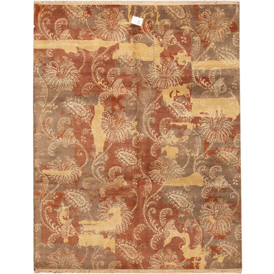 Damask Area Rug in Red