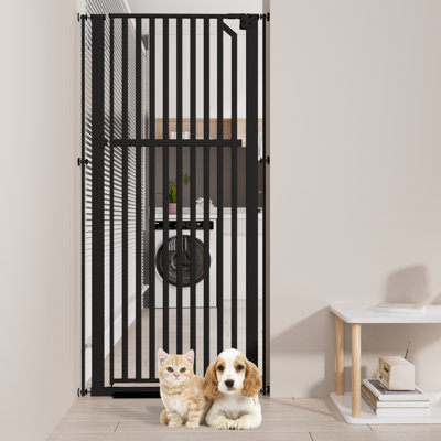 63" High Pet-proof Gate With 1.18-inch Gap To Prevent Climbing