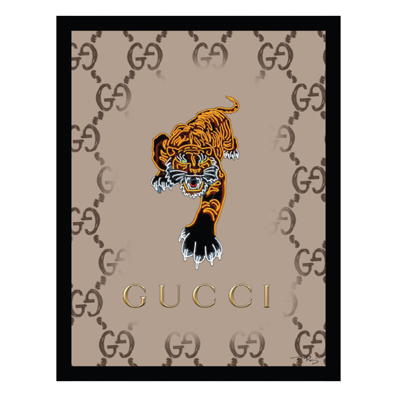 Créateur de mode Glam Tiger - reproduction d'art encadrée
