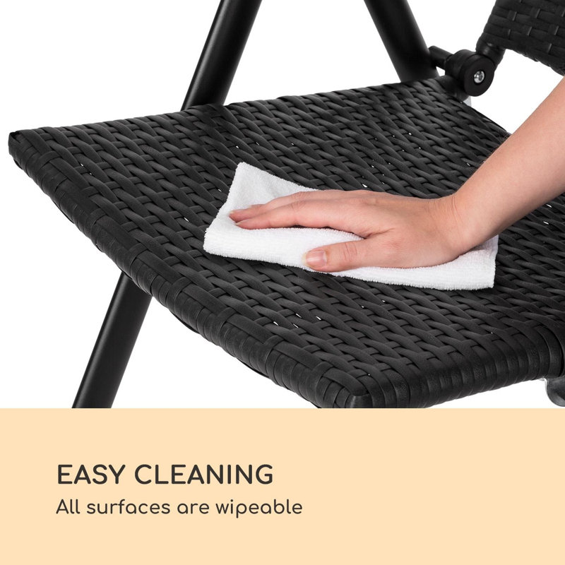Foldable Outdoor Patio Dining Armchair, Black