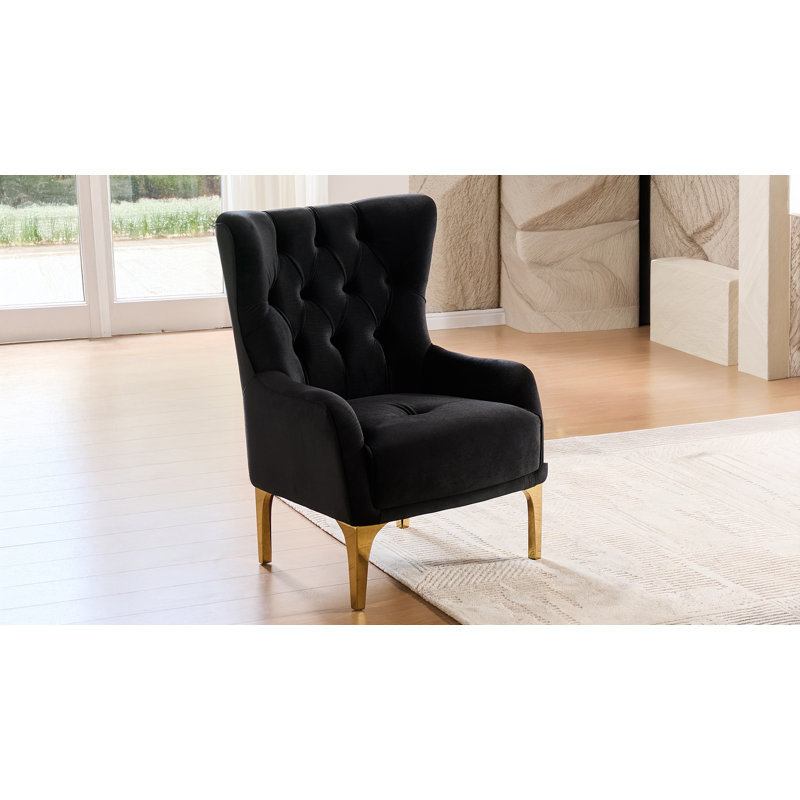 Chaise avec accoudoirs rembourrés Keivin, Noir