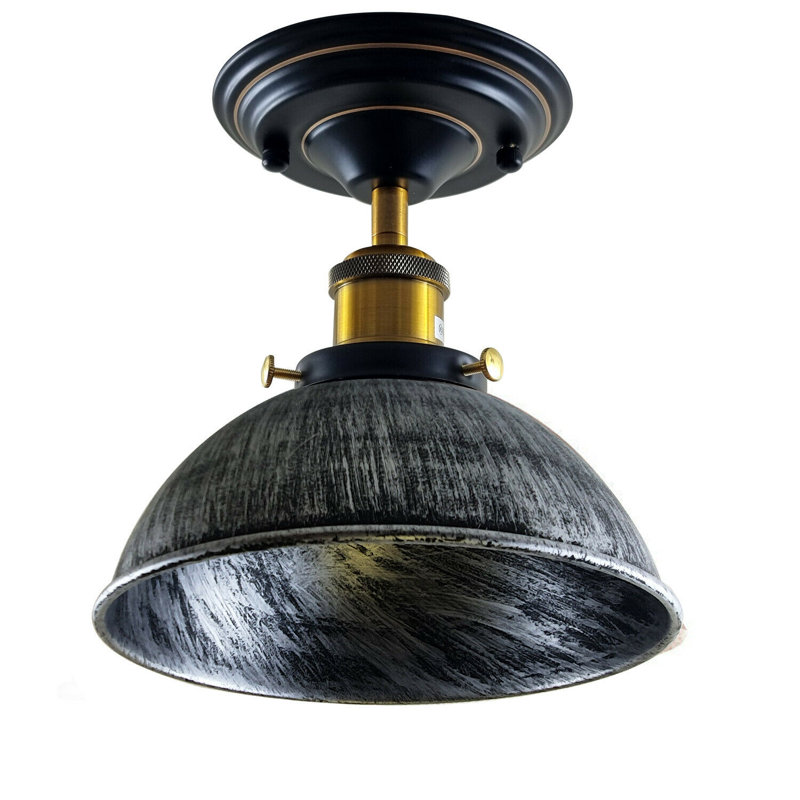 Kuster Semi Flush Mount, Brushed Silver