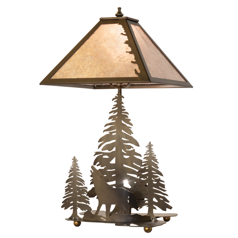 Rustic Lodge Table Lamp, Silver