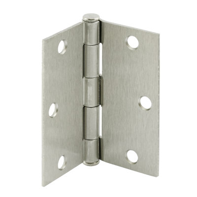 Prime-Line Door Hinge Residential Smooth Pivot, 3-1/2 in. x 3-1/2 in. with Square Corners, 3 Holes per Leaf with Screws, .087 in. Gauge