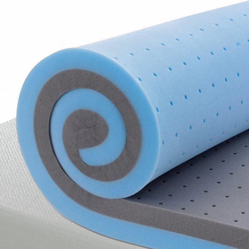 Surmatelas pour lit très grand 3 po, mousse viscoélastique imprégnée de gel haute densité et mousse de bambou pour soulager la pression