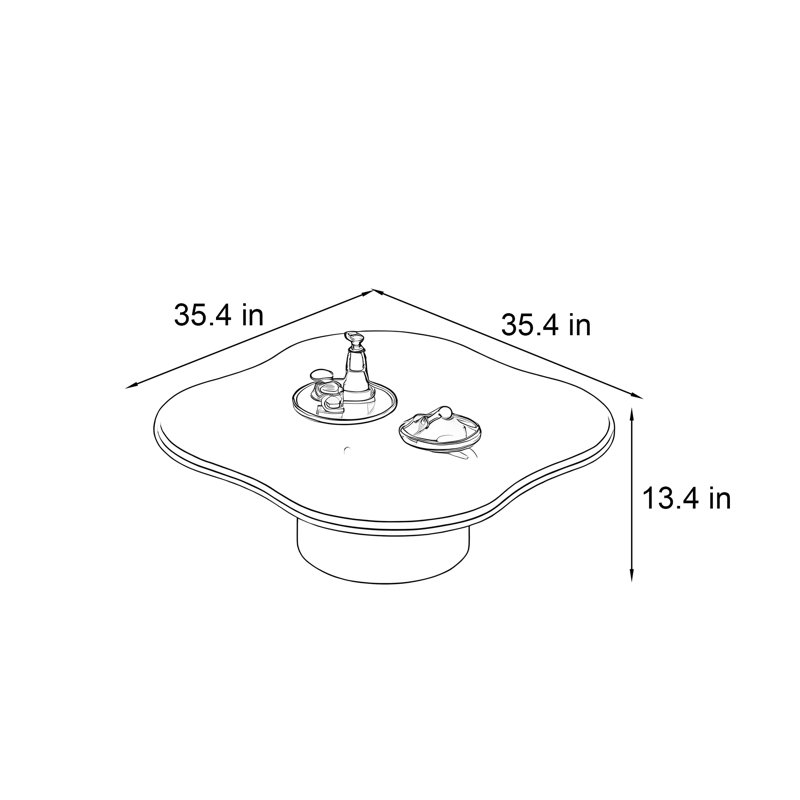 Table basse en marbre Luxury-Style Creative, 13.4" H x 35.4" W x 35.4" D
