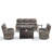 5-Piece Outdoor Wicker Patio Night Fire Pit Table Set With Coffee Table-433753162-433753174